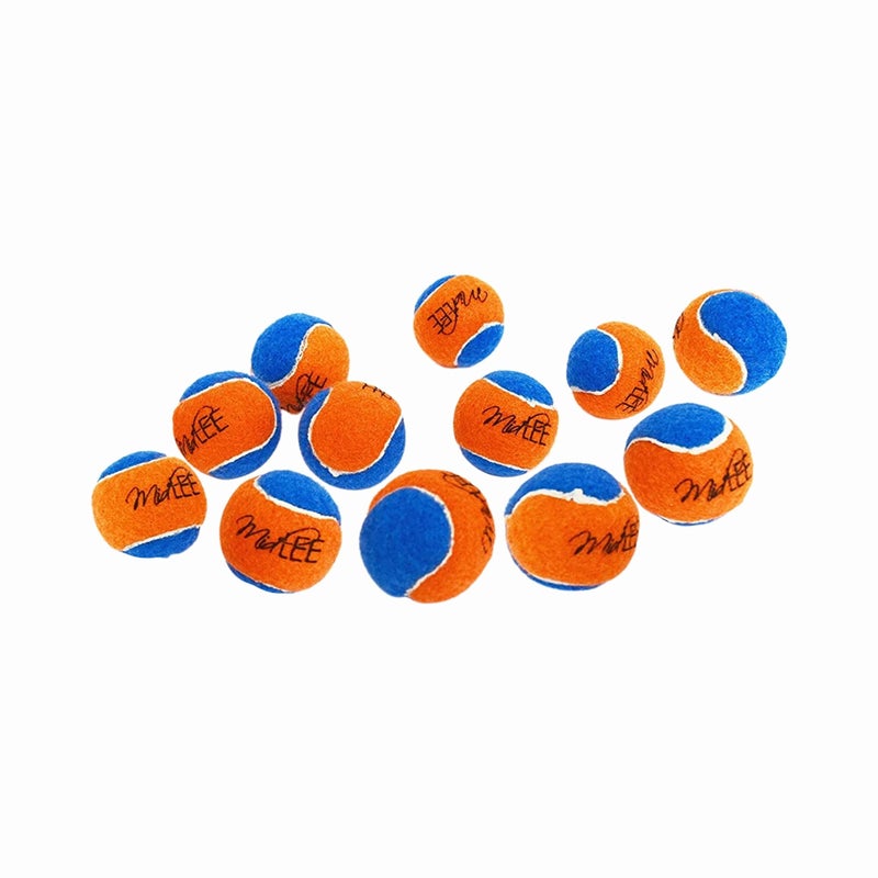 Midlee Squeaky Mini Tennis Ball for Dogs 1.5"- Pack of 12 (Orange/Blue) - Image 1